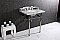Kingston Brass LMS30MB6 Pemberton 30" Carrara Marble Console Sink with Brass Legs, Marble White/Polished Nickel