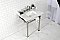 Kingston Brass LMS30MSQ6 Viceroy 30" Carrara Marble Console Sink with Stainless Steel Legs, Marble White/Polished Nickel