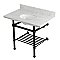 Kingston Brass KVPB3630MBB5 Templeton 36" Console Sink with Brass Legs (8-Inch, 3 Hole), Carrara Marble/Oil Rubbed Bronze
