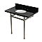 Kingston Brass KVPK36KB8 Templeton 36" Black Granite Console Sink with Brass Legs (8-Inch - 3-Hole) - Black Granite/Brushed Nickel