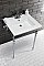 Kingston Brass KVPB25227W4CP Edwardian 25-Inch Console Sink with Brass Legs (4-Inch, 3 Hole), White/Polished Chrome