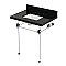 Kingston Brass KVPK30KASQ1 Templeton 30" Black Granite Console Sink with Acrylic Legs (8-Inch - 3-Hole) - Black Granite/Polished Chrome