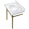 Kingston Brass KVPB30M87ST Dreyfuss 30" x 22" Carrara Marble Vanity Top with Stainless Steel Legs, Marble White/Brushed Brass