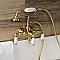 Aqua Vintage AE23T7 Vintage 3-3/8 Inch Wall Mount Tub Faucet with Hand Shower, Brushed Brass