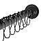 Kingston Brass SCC3110 Edenscape 60"-72" Stainless Steel Adjustable Tension Shower Curtain Rod with Rings - Matte Black