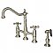 Kingston Brass KS1278AXBS Heritage Bridge Kitchen Faucet with Brass Sprayer, Brushed Nickel