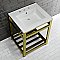 Kingston Brass VWP2522W8A7 Quadras 25-Inch Ceramic Console Sink (8-Inch, 3-Hole), White/Brushed Brass