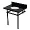 Kingston Brass KVPK3030KB5 Templeton 30" Black Granite Console Sink with Brass Legs (8-Inch - 3-Hole) - Black Granite/Oil Rubbed Bronze