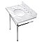 Kingston Brass KVPB30M81ST Dreyfuss 30" x 22" Carrara Marble Vanity Top with Stainless Steel Legs, Marble White/Polished Chrome