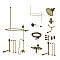 Kingston Brass CCK3143AL Vintage Down Spout Clawfoot Tub Faucet Package, Antique Brass