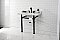 Kingston Brass LMS36MOQ0 Viceroy 36" Carrara Marble Console Sink with Stainless Steel Legs, Marble White/Matte Black