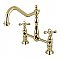 Kingston Brass KS1172AX Heritage Bridge Kitchen Faucet, Polished Brass
