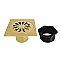 Kingston Brass BSF4161BB Watercourse Sunburst 4" Square Grid Shower Drain, Brushed Brass