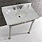 Kingston Brass KVPB36MOQ6 Monarch 36-Inch Carrara Marble Console Sink, Marble White/Polished Nickel