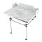 Kingston Brass LMS3030MA1 Pemberton 30" Carrara Marble Console Sink with Acrylic Legs, Marble White/Polished Chrome