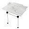 Kingston Brass LMS36MASQ0 Pemberton 36" Carrara Marble Console Sink with Acrylic Legs, Marble White/Matte Black