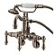 Kingston Brass CC1301T8 Vintage Adjustable Center Wall Mount Tub Faucet with Hand Shower, Brushed Nickel