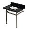 Kingston Brass KVPK3030KBSQ8 Templeton 30" Black Granite Console Sink with Brass Legs (8-Inch - 3-Hole) - Black Granite/Brushed Nickel