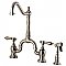 Kingston Brass KS7758BALBS Heirloom Bridge Kitchen Faucet with Brass Sprayer, Brushed Nickel