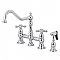 Kingston Brass KS3271AXBS Restoration 8" Bridge Kitchen Faucet with Sprayer, Polished Chrome