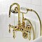 Kingston Brass CA7T2 Vintage 3-3/8" Tub Wall Mount Clawfoot Tub Faucet with Hand Shower, Polished Brass