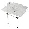 Kingston Brass LMS3630MASQ6 Pemberton 36" Carrara Marble Console Sink with Acrylic Legs, Marble White/Polished Nickel