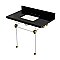 Kingston Brass KVPK3630KASQ7 Templeton 36" Black Granite Console Sink with Acrylic Legs (8-Inch - 3-Hole) - Black Granite/Brushed Brass