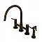 Kingston Brass KS8275DLBS Concord Two-Handle Bridge Kitchen Faucet with Brass Side Sprayer, Oil Rubbed Bronze