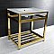 Kingston Brass VWP3122A2 Quadras 31-Inch Ceramic Console Sink (1-Hole), White/Polished Brass