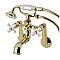 Kingston Brass KS229PXPB Kingston Tub Wall Mount Clawfoot Tub Faucet with Hand Shower, Polished Brass