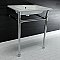 Kingston Brass KVPB25227W41 Dreyfuss 25" Console Sink with Stainless Steel Legs (4-Inch, 3 Hole), White/Polished Chrome