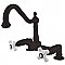 Kingston Brass KS1145PX Heritage Two-Handle Bridge Kitchen Faucet, Oil Rubbed Bronze