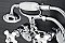 Kingston Brass KS226PXC Kingston Wall Mount Clawfoot Tub Faucet with Hand Shower, Polished Chrome