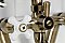 Kingston Brass KS269PXAB Kingston Tub Wall Mount Clawfoot Tub Faucet with Hand Shower, Antique Brass