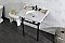 Kingston Brass LMS30MB0 Pemberton 30" Carrara Marble Console Sink with Brass Legs, Marble White/Matte Black
