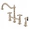 Kingston Brass KS1276AXBS Heritage Bridge Kitchen Faucet with Brass Sprayer, Polished Nickel