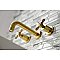 Kingston Brass KS8127BEX Essex 2-Handle 8 in. Wall Mount Bathroom Faucet, Brushed Brass
