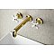 Kingston Brass KS4122PX Metropolitan 2-Handle Wall Mount Bathroom Faucet, Polished Brass