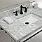 Kingston Brass KVPB3622M8SQ0 Edwardian 36" Console Sink with Brass Legs (8-Inch, 3 Hole), Marble White/Matte Black
