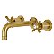 Kingston Brass KS8127BEX Essex 2-Handle 8 in. Wall Mount Bathroom Faucet, Brushed Brass