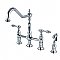 Kingston Brass KS1271TALBS Tudor Bridge Kitchen Faucet with Brass Sprayer, Polished Chrome