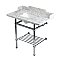 Kingston Brass LMS36MBSQB1 Pemberton 36" Console Sink with Brass Legs (8-Inch, 3 Hole), Marble White/Polished Chrome
