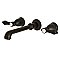 Kingston Brass KS7125BAL Two-Handle Wall Mount Bathroom Faucet, Oil Rubbed Bronze