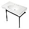Fauceture VPB28140W80 Bristol 36" Ceramic Console Sink with Stainless Steel Legs, White/Matte Black