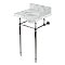 Kingston Brass KVPB1917M346ST Edwardian 19" Carrara Marble Console Sink with Brass Legs (4" Faucet Drillings), Marble White/Polished Nickel
