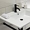 Kingston Brass KVPB3122710 Dreyfuss 31" Console Sink with Stainless Steel Legs (Single Faucet Hole), White/Matte Black