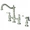 Kingston Brass KS1271PLBS Heritage Bridge Kitchen Faucet with Brass Sprayer, Polished Chrome