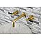 Kingston Brass KS8127CKL Kaiser Two-Handle Wall Mount Bathroom Faucet, Brushed Brass