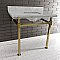 Kingston Brass KVPB36MSQ7 Monarch 36-Inch Carrara Marble Console Sink, Marble White/Brushed Brass