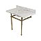 Kingston Brass KVPB3630MB6 Templeton 36" x 22" Carrara Marble Vanity Top with Brass Console Legs, Carrara Marble/Polished Nickel